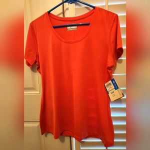 Columbia Coral Weather Wicking Exercise Short Sleeved Sports Top SZ Large/Grande